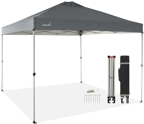 Skandika Pabellón Solvorn | Mecanismo Patentado de una Mano, pabellón Plegable Pop-up con Estructura de Acero, protección UV 50+, Resistente a la Intemperie, ignífugo CPAI-84 (366 x 366 cm)