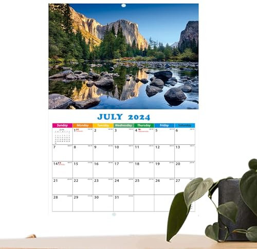 Wandkalender 2024–2025, 12 Monate, quadratischer Kalender, Dekoration, Zeitplan-Poster, Datumsdiagramm, klarer Druck, Wandkalender, Dekoration für Schlafzimmer, Arbeitsbereich, Wohnzimmer, Wohnung und