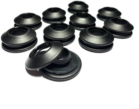 FACULX Lot de 10 ou 50 œillets étanches pratiques en plastique pour bâche, bâches textiles, rideaux, tentes, bâches de piscine (noir)