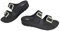 Amix Modelo Copacabana - Chanclas de mujer de verano de goma, sandalias de doble banda con cuña para playa, piscina, Negro , 37 EU