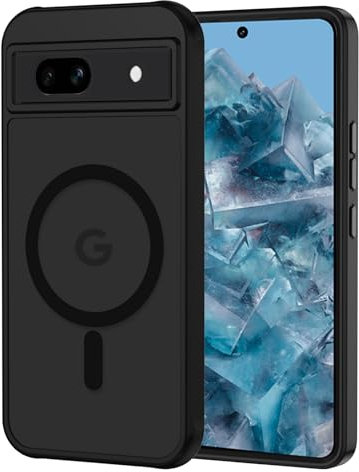 XTCASE für Google Pixel 7A Hülle Magnetisch kompatibel mit Magsafe, Matt Transluzente Handyhülle für Google Pixel 7A Kratzfeste PC Rückseite + TPU Bumper - Schwarz