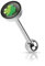 beyoutifulthings Zungen-piercing 2 Kugeln 5/7-mm GLÜCKS-KLEE Silber Schwarz Piercing-s Chirurgenstahl Barbell-s Stab-länge 16-mm