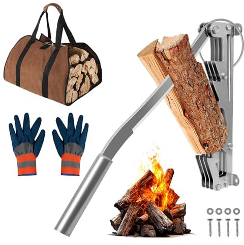 Holzspalter Manuell, Wandhalterung Manueller Holzspalter, 60cm/23.6 Zoll Tragbarer Brennholzspalter, Manuelles Spaltwerkzeug, Outdoor Camping Anzündholz Spalten Werkzeug