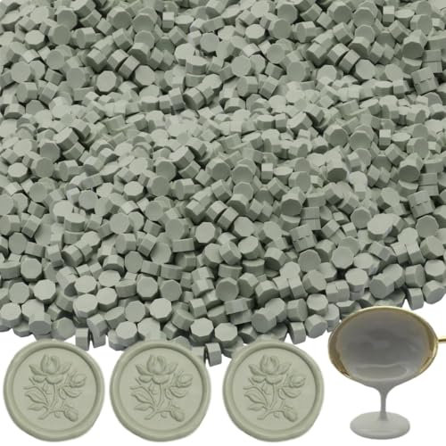 Siegel Wachs Perlen, Salbei Grün Wachs Siegel Perlen, 600Pcs SalbeiGrün WachsSiegel Perlen Kit Perfekt für Hochzeitseinladungen, Weihnachtsumschläge (Salbei Grün)