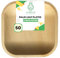 U'reca Organics Eco-Friendly Areca Palm Leaf Square Plates | 5 - Pack of 50 | Ideal for Cafes, Food Trucks & Party Serving | Biodegradable, Sturdy, Plastic-Free