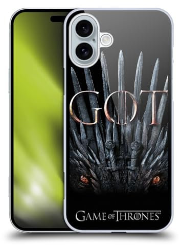 Head Case Designs Officially Licensed HBO Game of Thrones Dragon Throne Season 8 Key Art Hard Back Case Compatible With Apple iPhone 16 Plus