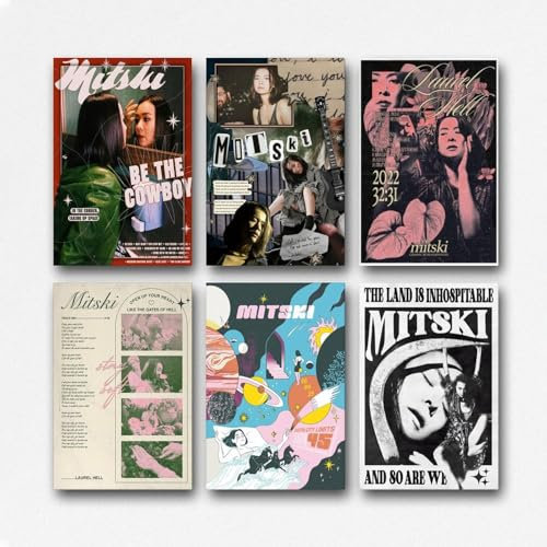 Gufatoo Mitski-Poster, Musik, Comic, Vintage, Cover-Musikposter für Zimmer, ästhetische Leinwand, Wandkunst, Schlafzimmerdekoration, 20 x 30 cm