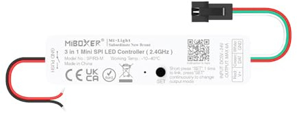 LIGHTEU®, Miboxer 3 in 1 Mini LED Controller (2,4 GHz), Pixel LED Streifen Controller DC5V~24V, max. 6A, SPIR3-M