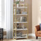 YITAHOME Bookshelf, 5 Tiers Bookcase Tall Book shelf with Metal Frame, Industrial Display Storage Rack, Shelving Units for Living Room Bedroom Home Office Kitchen, Gold Book Shelves