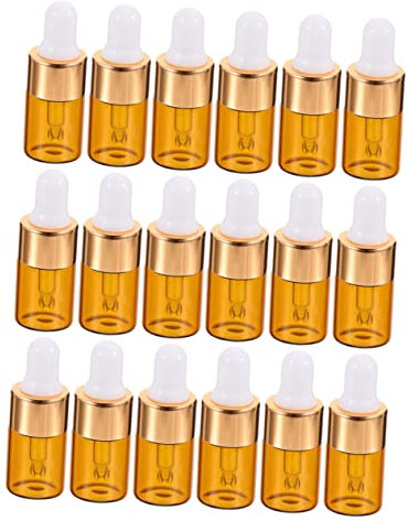 DECOMELODY 25pcs Glass Essential Oil Dropper Bottles Mini Toiletries Bottles for Travel Pipette