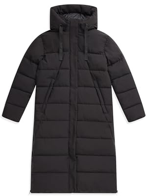 Animal Comfort Cloud Womens Coat - Padded Water-resistant Jacket with Thermal Tested -30°C & Detachable Hood - Autumn Winter, Outdoors & Walking Jet Black Women's Size 14