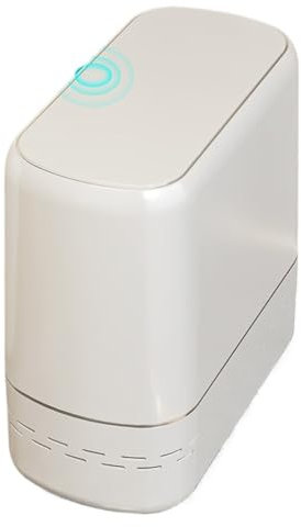 EverKpi 10L Bin Waste Paper Bin with Lockable Flip Lid, Recycled Plastic for Kitchen Bathroom Office, Carrier Bag Tidy Storage System (White)