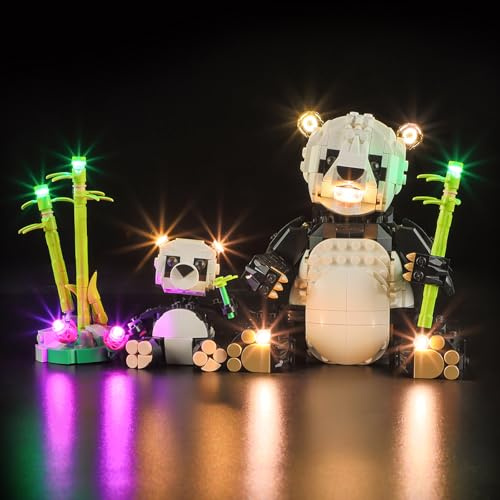 YEABRICKS LED Licht für 31165 Creator 3-in-1 Wilde Tiere: Pandafamilie Bausteine Modell (Bausteine Set Nicht enthalten)