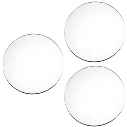 JISADER 3 Pezzi Centrotavola a Specchio per Tavolo Vassoio Decorativo a Specchio Rotondo a Specchio per progetti di Artigianato centrotavola per Matrimoni, Argent 20 Cm