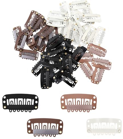 TRKETK 60 Stück Perücken Clips Metall Haarverlängerung Clips U-Förmige Perückenclip Haar Extensions Klips Zubehör Werkzeuge Für Frauen Perücken Schnappclips für Haarverlängerungen