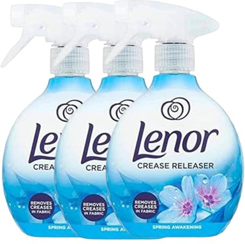 Crease Release Spray - Anti-Crease Wrinkle Releaser | Scents | Iron-Free Clothing Refresher Spray | Fabric Freshener (3x 500ml, Spring Awakening)