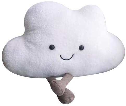 Licsaliwe Wolkenförmiges Plüsch-Wurfkissen, süßes dekoratives Kissen für Kinderzimmer, Schlafzimmer, 50 x 35 cm
