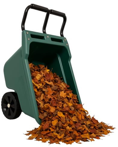 TRUTZHOLM Gartenwagen Transportwagen Schubkarre 250 kg Tragkraft – robuste Kunststoffwanne 98x55x64 cm, Stahlgriff grau gepolstert, 8 kg Gewicht, kippsicher, ideal für Erde, Laub, Holz, Einhandkarre