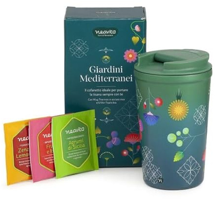 Neavita Cofanetto 6 Filtri e Mug Thermos Giardini Mediterranei