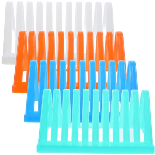 IMIKEYA Triangular Microscope Slides Storage Rack Drying Holder with Multi-slot Design 4pcs Pp Material Space-saving Slide Staining and Drying Stand for Lab and Laboratory Use