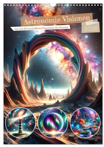 Astronomie Visionen - Ein von KI erschaffenes Panorama des Kosmos (Wandkalender 2026 DIN A3 hoch), CALVENDO Monatskalender: Erkunden Sie die Wunder ... durch KI-Kunst. (CALVENDO Wissenschaft)