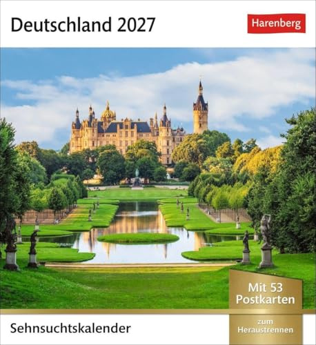 Deutschland Sehnsuchtskalender 2027 - Wochenkalender mit 53 Postkarten: Reise-Kalender mit 53 hochwertigen Postkarten der schönsten Plätze Deutschlands. Postkartenkalender 2027. 16 x 17,5 cm