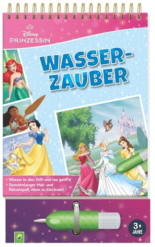Disney Prinzessin Wasserzauber - einfach mit Wasser malen: Malbuch mit Wassertankstift für Kinder ab 3 Jahren