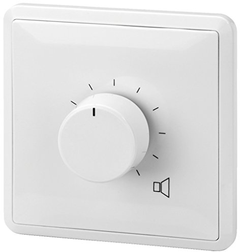 Monacor 24 WRMS Kunststoff Wandmontage PA Dämpfungs Lautstärkeregler mit 24 V Notfall Priorität Relais – Snow Weiß