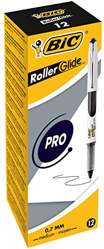 BIC 537R 0.7mm Roller Pens (Box of 12) - Black