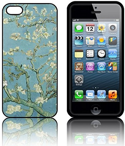 Jackster 'Almond Blossom' - Vincent Van Gogh TPU Silicone Case for Apple iPHONE 5, 5S, SE, Black