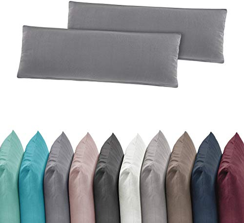BaSaTex 2er Pack Jersey Kissenbezug Kissenhülle Kissenbezüge 40x80 cm 100% Baumwolle Petrol