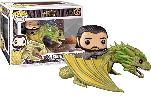 Funko Pop! Rides: Game of Thrones-Jon Snow mit Rhaegal - Vinyl-Sammelfigur - Geschenkidee - Offizielle Handelswaren - Spielzeug Für Kinder und Erwachsene - TV Fans - Modellfigur Für Sammler
