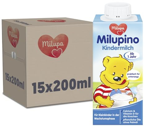 Milupino Kindermilch trinkfertig 15x200ml, 1-3 Jahre, für Kleinkinder in der Wachstumsphase