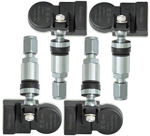 Electronicx 4X RDKS TPMS Reifendrucksensor Reifendruckkontrollsystem Metallventil Darkgrey passend für A3 A4 A5 A6 A7 Q7 S5 SQ7