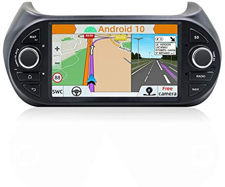 YUNTX Android 10 Autoradio Kompatibel mit FIAT Fiorino/Qubo/Citroen Nemo/Peugeot Bipper Radio - Kostenlose Rückfahrkamera&Canbus&MIC - Unterstützung Dab+ /USB/Carplay/WiFi/4G/MirrorLink/Bluetooth