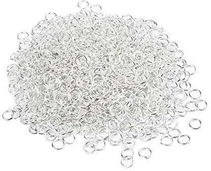 HUIHUIBAO 400 Pieces Open Jump Rings for DIY Craft Necklaces Bracelet Pendant Jewelry Making, Silver (4mm)