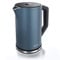 Arendo - Edelstahl Wasserkocher mit Temperatureinstellung 40-100 Grad in 5er Schritten - Doppelwand Design - Modell ELEGANT - 1,5 Liter - 2200 W - Teekocher mit Temperaturanzeige - GS - Admiral Blau