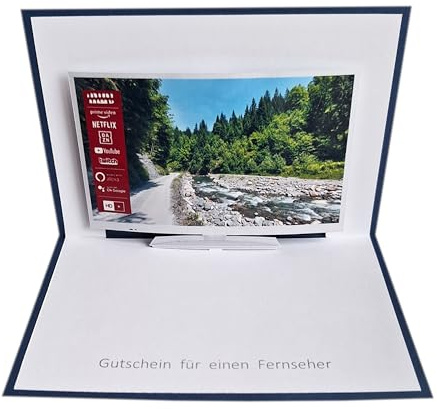 Gutschein für einen Fernseher - Pop up Karte