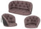 PillowPrim Kissen für Rattangarnitur, Bankkissen, Bankauflagen Kissenset Freizzeit Kissen Polster Sommerbänke Set 2 Sesselpolster + Bank Braun