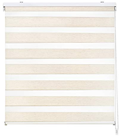 EASYDECO - Estor Enrollable Día y Noche - Lino (150_x_250_cm) | Tamaño Tela 146,8 x 250 cm