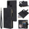 QLTYPRI Hülle für Samsung Galaxy A21S, Premium Leder Handyhülle mit Große Kapazität 6 Kartenfach & 1 Reißverschluss Tasche Ständer Schutzhülle für Samsung Galaxy A21S - Schwarz
