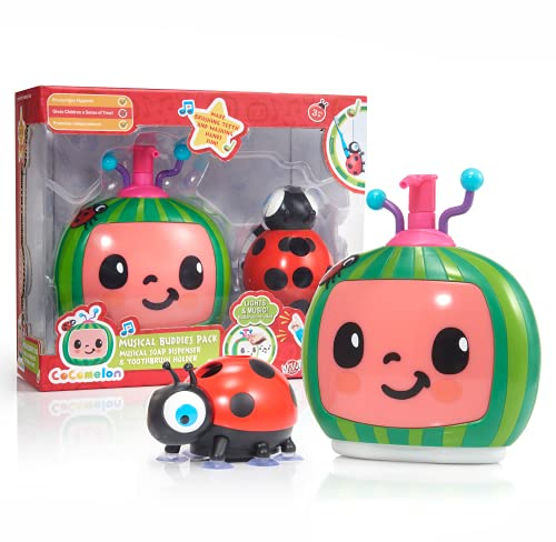 WOW! STUFF CoComelon Seifenspender und singender Zahnbürstenhalter mit Musikalischen Freunden, Vorschul-Lernspielzeug mit Kinderreimen, für Kleinkinder, Mädchen und Jungen, Alter 2, 3, 4 und 5 Jahre,