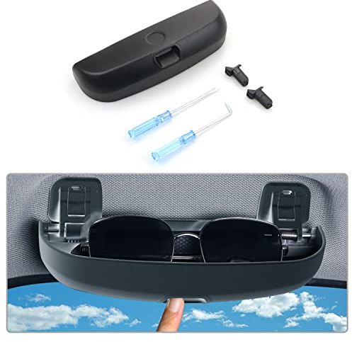 CDEFG Sonnenbrillenhalter Brillenetui Auto Brillenhalter Kompatibel mit BMW X1 U11 X2 X3 X5 1er 3er 5er 7er Glasses Case Holder Brillenetui Käfig Innenraum Zubehör (Schwarz)