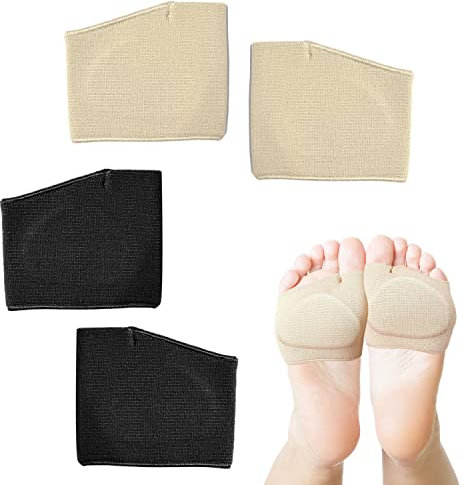 2 Paar Mittelfuß-Manschettenpolster, Ballenzeh-Schutz-Set, Mittelfußpolster-Unterstützung, orthopädische Einlegesohle mit Gel-Dekompressionsschutz für den Fuß, verhindert Hühneraugen, Blasen