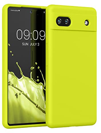 kwmobile Handyhülle für Google Pixel 6a Hülle, für Pixel 6a Case - Hülle Silikon - kabelloses Laden - Zitronengelb
