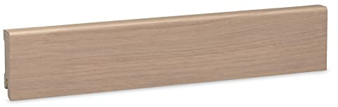 KGM Sockelleiste Modern – Furnierte Massivholz-Sockelleiste in Alpen Eiche Weiß – Maße: 2400 x 16 x 58 mm – 1 Stück