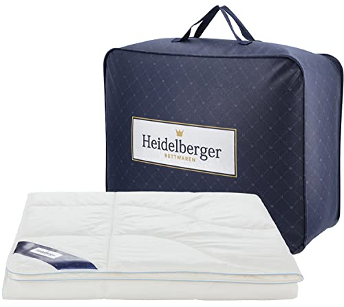 Heidelberger Bettwaren Bettdecke 135x200 cm | Sommerdecke, Schlafdecke, Steppbett mit Kapok-Füllung | atmungsaktiv, hautfreundlich, hypoallergen, vegan | Serie Kanada