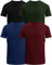 JRC Just Royal Clothing Pack of 4 Mens Short Sleeve Crewneck T-Shirts, Casual Round Neck Tops (Olive, Navy, Maroon, Black, XL)