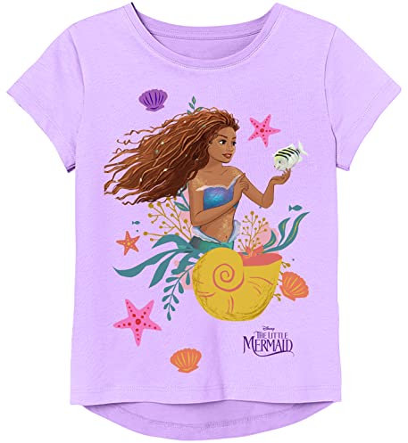 Disney Mädchen Disney's The Little Mermaid Movie Seashells Mädchen Kurzarm T-Shirt, Lavendel, 4-5