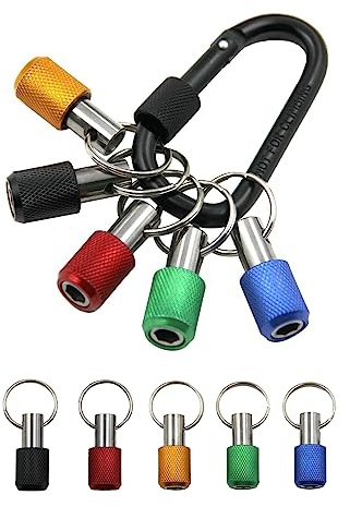 VVGAOGES 5 Stück 1/4 Hex Shank Schraubendreher Bithalter,1/4 Zoll Bithalter Schlüsselanhänger,Rutschfester Schnellwechsel Bohrerhalter Set,Magnetische Bohrer Verlängerung Bar Halter Adapter (5)
